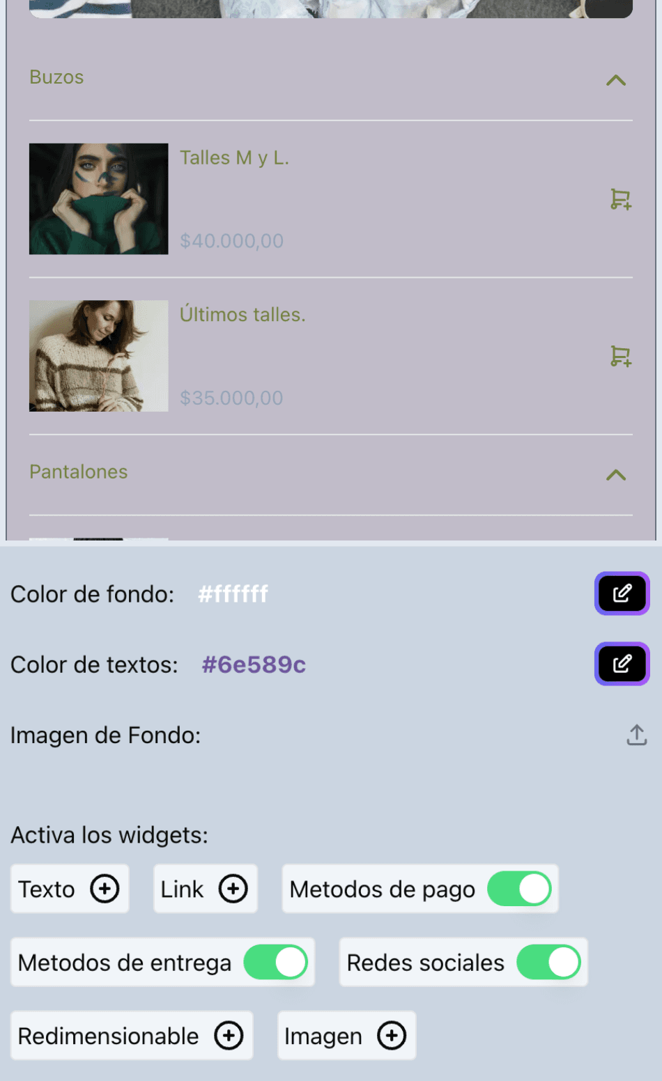 Desde una lista con links, hasta un listado de de productos.